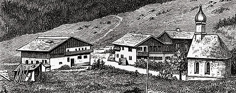 Linderhof um 1871, Holzstich Linderhof um 1871, Holzstich