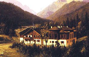 Oil painting showing the King's Cottage