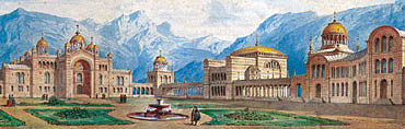 Bild: Byzantinischer Palast, Entwurf von Georg Dollmann, 1869