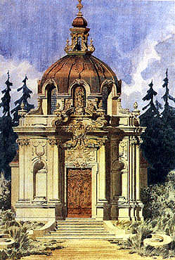 Bild: Kapelle St. Anna, Gouache von Ferdinand Knab, 1875